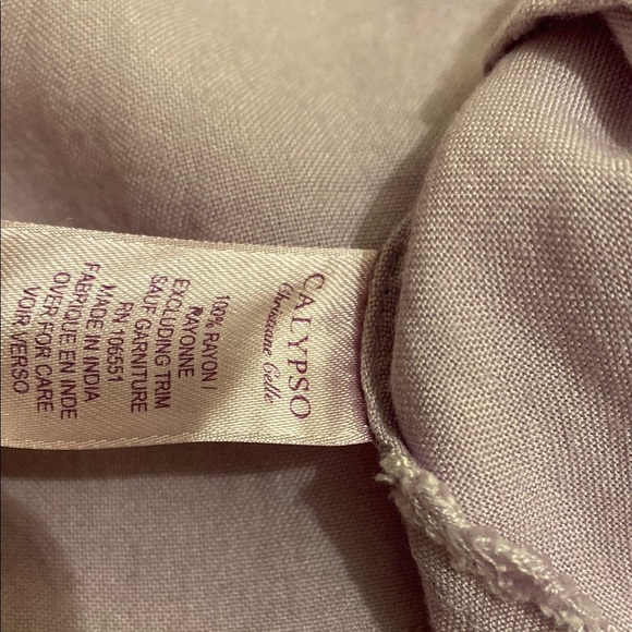 CALYPSO Rayon Lavender V-Neck Women's mini dress / tunic . Size L - Picture 8 of 8